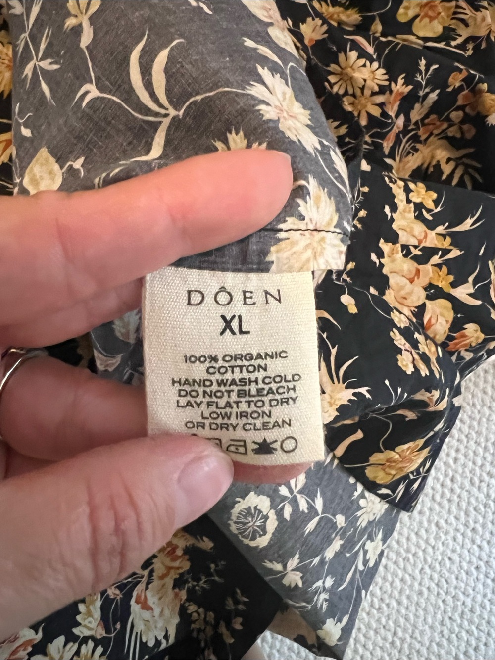 Doen Black Floral Smocked Mini Dress with Pink & Cream Blooms - Picture 5 of 6